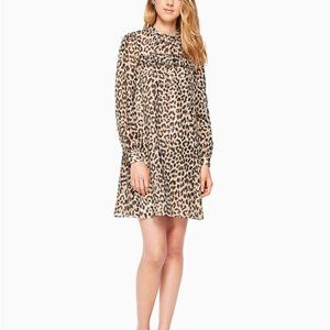 kate spade new york leopard print clipped dot dres